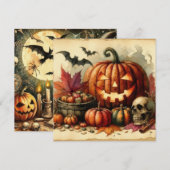 Old Halloween Art Grußkarte (Vorne/Hinten)