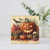 Old Halloween Art Grußkarte (Stehend Vorderseite)