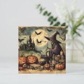 Old Halloween Art Grußkarte (Stehend Vorderseite)