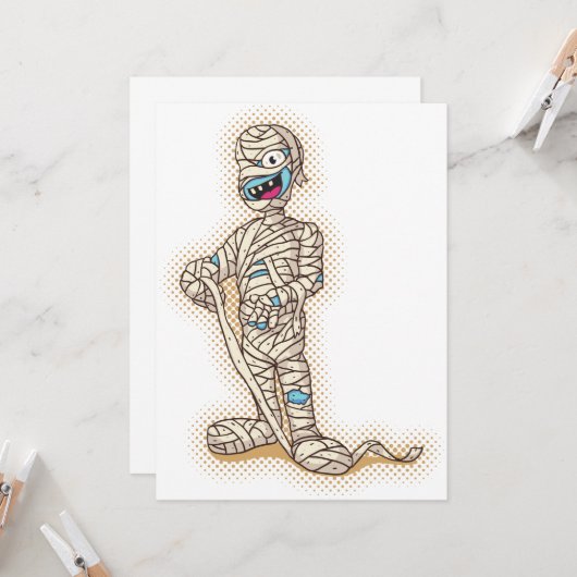 Old Halloween Mummy Karte (Vorderseite/Rückseite Beispiel)