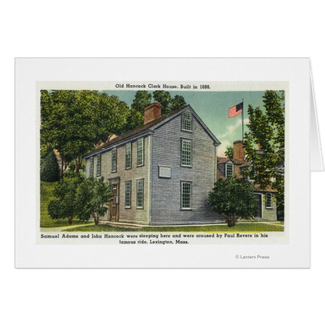 Old Hancock Clark House View, Paul Revere Rode B (Vorderseite (Horizontal))