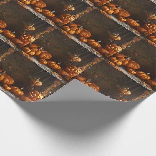 Old Happy Halloween Zuhause Collection Geschenkpapier (Ecke)