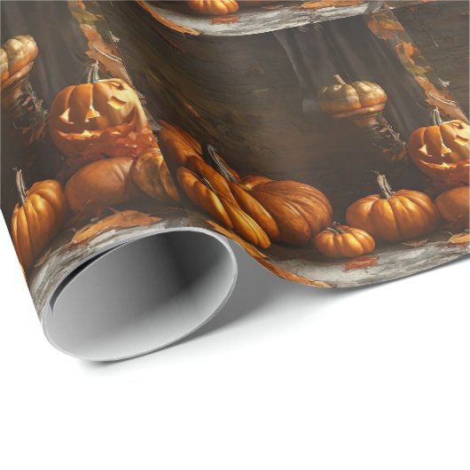Old Happy Halloween Zuhause Collection Geschenkpapier (Rolleneckpunkt)