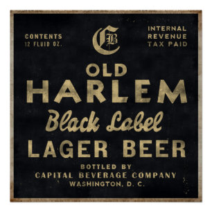 Old Harlem Lager Beer Vintage-Werbeplakat Poster