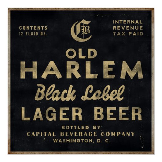Old Harlem Lager Ber Vintages Werbeplakat Poster (Vorderseite)