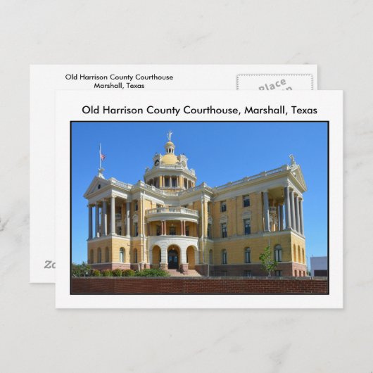 Old Harrison Landkreis Courthouse, Marshall, Texas Postkarte (Vorne/Hinten)