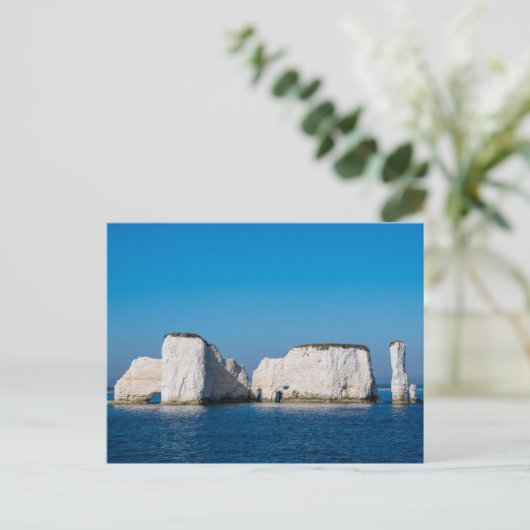 Old Harry Rocks Dorset Postkarte (Stehend Vorderseite)