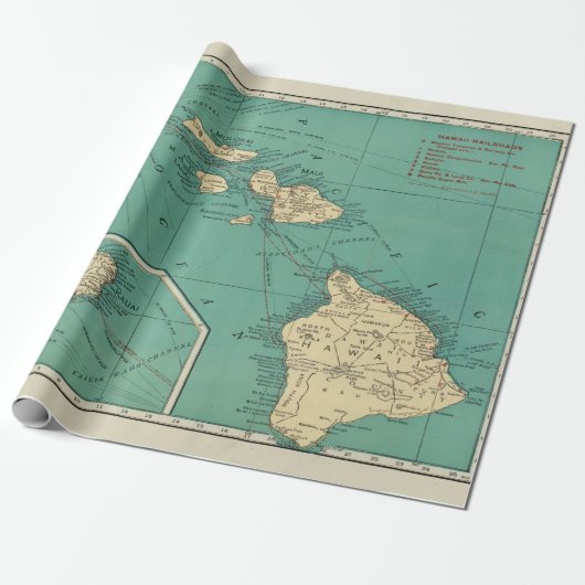 Old Hawaii Map (1924) Wrapping Paper Geschenkpapier (Ungerollt)