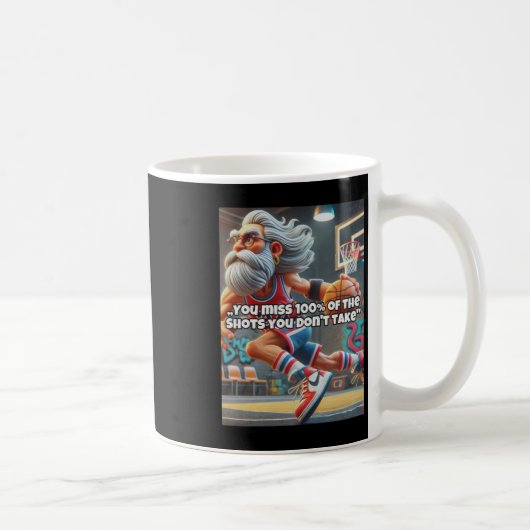 Old Head Basketball Player Print Kaffeetasse (Rechts)