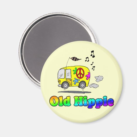 Old Hippie Bus Magnet (Vorderseite/Rückseite)