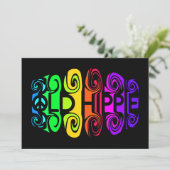 OLD HIPPIE Einladung, anpassen Einladung (Stehend Vorderseite)