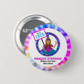 Old Hippie Gefärbte Krawatte Class Wiedersehen Nam Button (Vorne & Hinten)