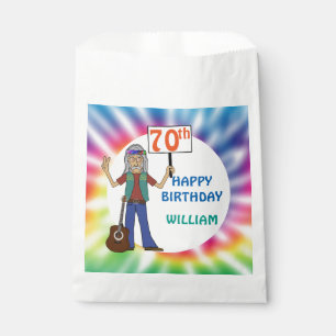 Old Hippie Hippy Gefärbte Krawatte 70. Geburtstags Geschenktütchen