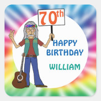 Old Hippie Hippy Gefärbte Krawatte 70. Geburtstags