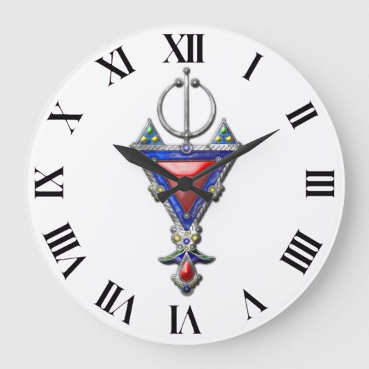 Old Historical während Berber Jewelry Triviale Große Wanduhr (Vorderseite)