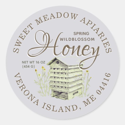 Old Hive Spring Wild Blüte Honey Extravagant Runder Aufkleber (Vorderseite)