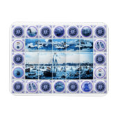 Old Holland Delft Blue Delsoftware Style Tile Mura Magnet (Horizontal)