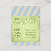 Old Hollywood $10 Blue Hübsch Pass Business Cards Visitenkarte (Rückseite)