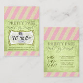 Old Hollywood $10 Off Hübsch Pass Business Cards Visitenkarte (Vorne/Hinten)