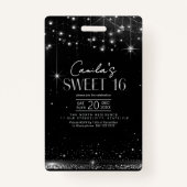 Old Hollywood B & W Chandelier Sweet 16 ID1108 Ausweis (Rückseite)