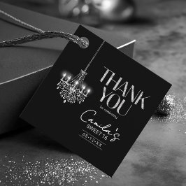 Old Hollywood B & W Chandelier Sweet 16 ID1108 Geschenkanhänger