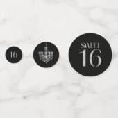 Old Hollywood B & W Chandelier Sweet 16 ID1108 Konfetti (Vorderseiten)