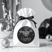 Old Hollywood B & W Chandelier Sweet 16 ID1108 Runder Aufkleber