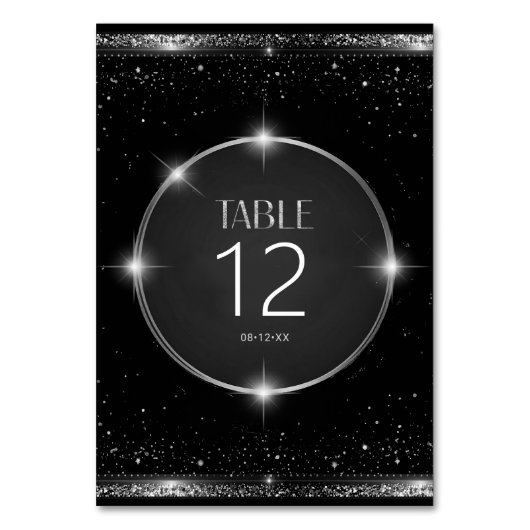 Old Hollywood B & W Sweet 16 ID1108 Tischnummer (Vorderseite)