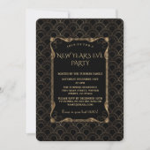 Old Hollywood Black Great Gatsby New Year Party Einladung (Vorderseite)