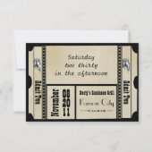 Old Hollywood Broadway Ticket Wedding RSVP (Vorderseite)