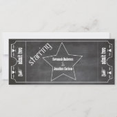 Old Hollywood Chalkboard Ticket Typografy Einladen Einladung (Rückseite)