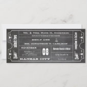 Old Hollywood Chalkboard Ticket Typografy Einladen Einladung (Vorderseite)