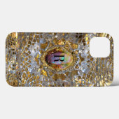 Old Hollywood Chic Tough Elegant Monogram Case-Mate iPhone Hülle (Rückseite (Horizontal))