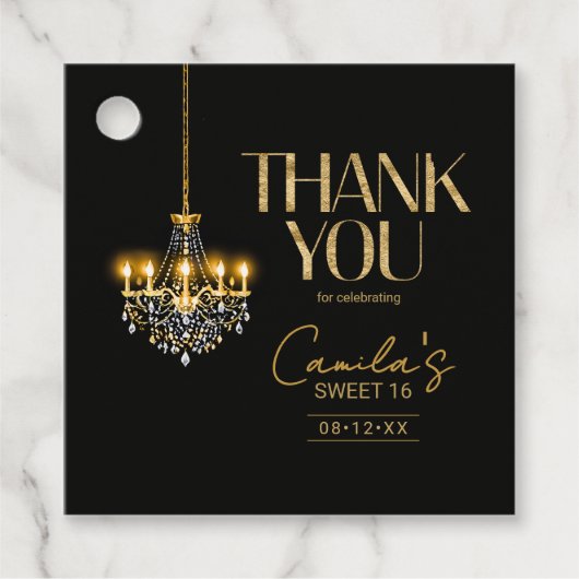 Old Hollywood Glam Chandelier Sweet 16 ID1108 Geschenkanhänger (Vorderseite)