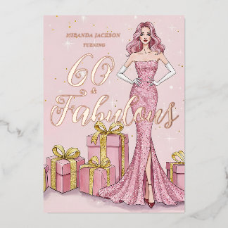 Old Hollywood Glam Pink Glitter Birthday Folieneinladung