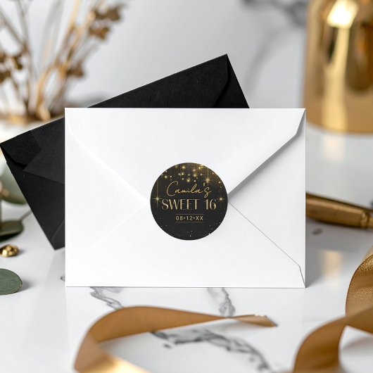 Old Hollywood Glam Sweet 16 ID1108 Runder Aufkleber