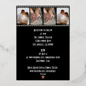 Old Hollywood Goil Foil Classy Film Strip Einladun Folieneinladung (Rückseite)