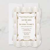 Old Hollywood Great Gatsby White Wedite Einladung (Vorderseite)