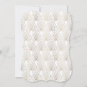 Old Hollywood Great Gatsby White Wedite Einladung (Rückseite)