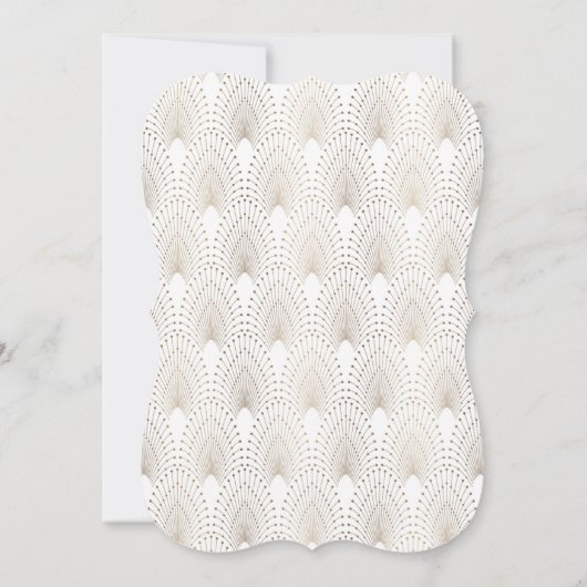 Old Hollywood Great Gatsby White Wedite Einladung (Rückseite)