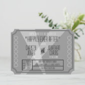 Old Hollywood Ticket Style Einladung (Stehend Vorderseite)