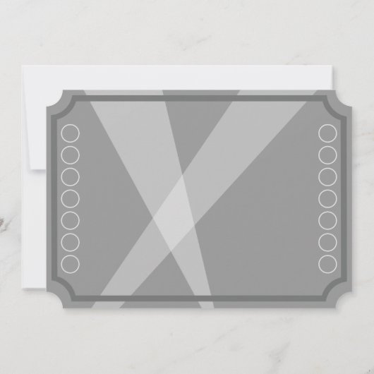 Old Hollywood Ticket Style Einladung (Rückseite)