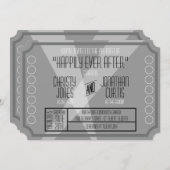 Old Hollywood Ticket Style Einladung (Vorne/Hinten)