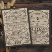 Old Hollywood Typografy Ticket Wedite Einladung