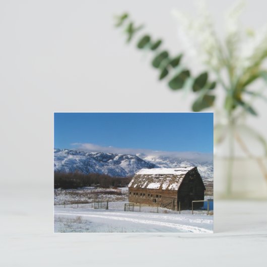 Old Homestead Barn Postkarte (Stehend Vorderseite)