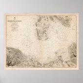 Old Hong Kong Harbor Map (1912) Poster (Vorne)