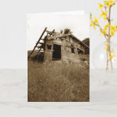 old house greeting card karte (Gelbe Blume)