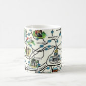 Old Illustrated Pennsylvania Map Mug Kaffeetasse (Mittel)