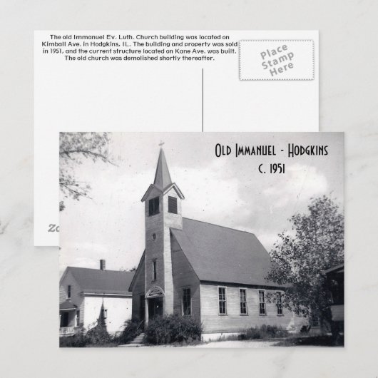 Old Immanuel - Hodgkins Postkarte (Vorne/Hinten)