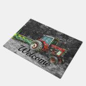 Old International Traktor Painterly Doormat Fußmatte (Schrägansicht)